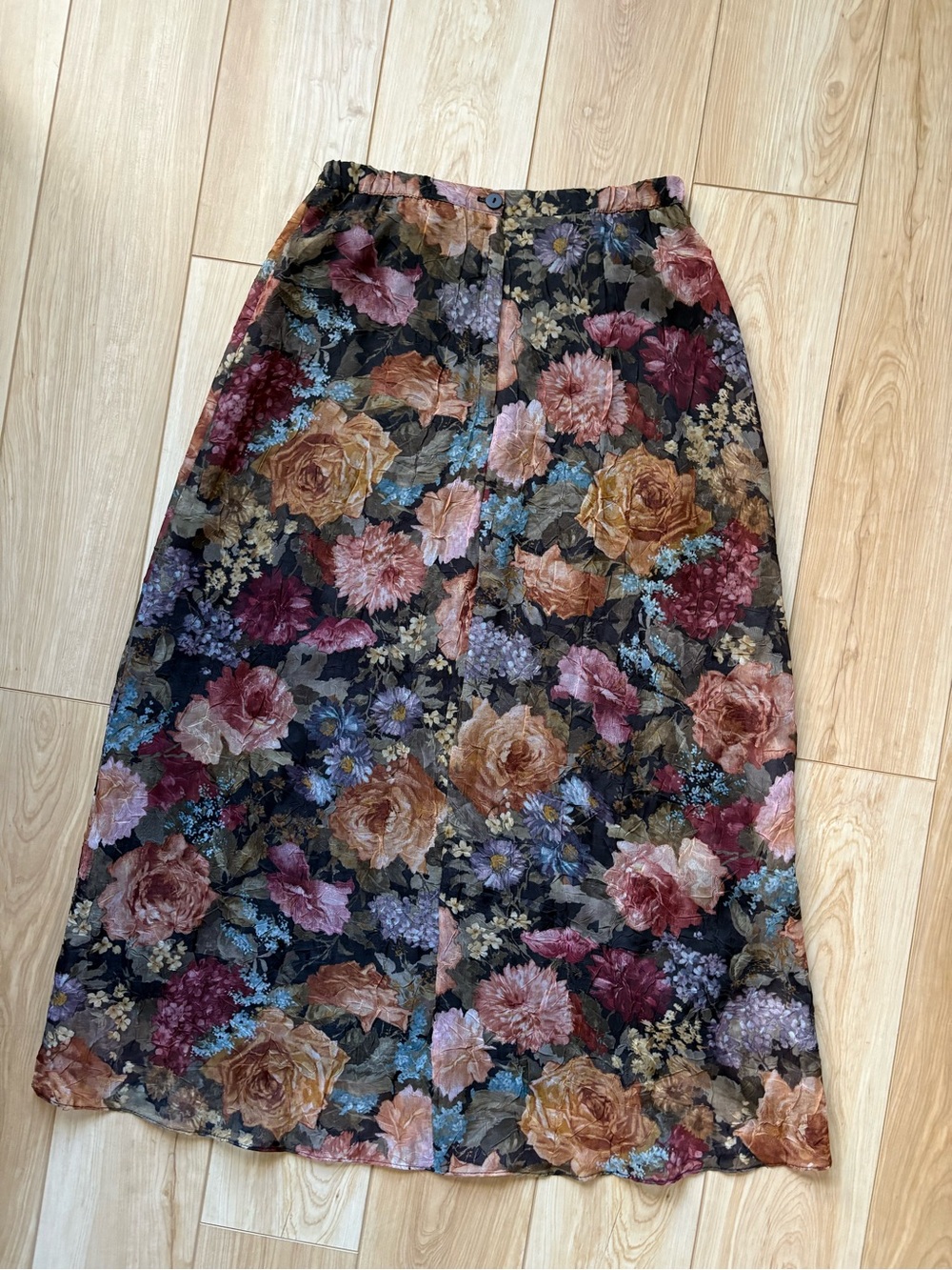 Vintage Whimsigoth Dark Fairy Grunge Indie Festival Floral Midi Skirt - Picture 2 of 9
